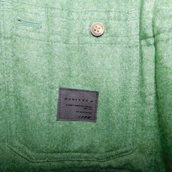 OAKLEY Mens L Green Wool Blend Quilted Collared Shirt Jacket Shacket - Picture 4 of 15